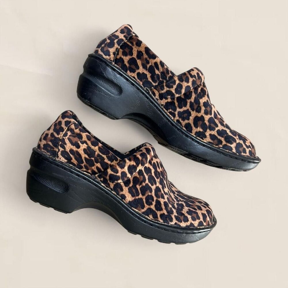 born leopard clog chunky platform funky boho slip ons shoes | size 6.5 - Picture 5 of 8